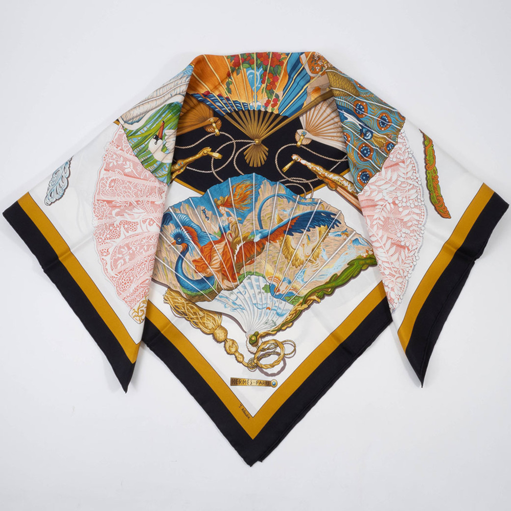 HERMES Authentic Black Silk Scarf - Picture 16 of 16